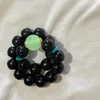 Strand preto sândalo minimalista cultural e artístico brinquedo pulseira enrolado em torno dos dedos alça macia peça com um único laço