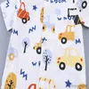 Kläder sätter nya barn casual kläder passar sommar barn pojkar flickor printe bilar skjorta shorts 2st/set baby småbarn kläder spädbarn 0-4 år