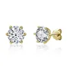 Offre spéciale Six griffes platine plaqué or bijoux en gros d couleur 925 argent Moissanite diamant boucles d'oreilles personnalisées pour les femmes