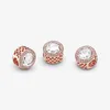 Sparkling Clear Charm Pandoras 18K Rose Gold Charms Set Women Designer Armband Charms Halsband Pendant Girl Gift Diamond Pärlor med original Box Top Quality