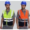 Tanks High Visibility Vests Reflective Safety Tops for Women Men Unisex Construction Worker Builder Two Tone Yellow Black Rrange Black