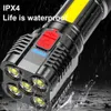 5Led For Home Use, Portable, Multifunctional Cob Side Lights, USB Charging, Mini High Light Flashlight 186658