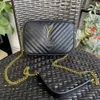 ÜCRETSİZ Nakliye Tasarımcıları Crossbody Bag Luxurys YSLF fermuar çanta çantası moda orijinal deri debriyaj siyah zincir omuz çantaları çapraz vücut çantaları