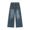 Jeans pour femmes Femmes Harajuku Taille haute Streetwear Baggy Hip-Hop Pantalon droit jambe large surdimensionné 2000s Y2K Feamle