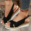 Sandalen Mode Peep Toe Wedge für Frauen 2024 Sommer Leichte Plattform Gladiator Schuhe Frau Plus Größe Rutschfeste Strand