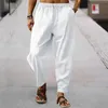 Calças masculinas oversize homens soltos harem outono chinês linho overweight sweatpants de alta qualidade casual marca calças masculinas