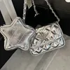 Kadın klasik mini flep makyaj vanity çanta rhinestone yıldız snap snap crossbody bel göğüs serseri kozmetik kasa ruj torbası kart tutucu cep 14cm 4 renk