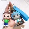 Keychains Lanyards Rick och Morti Dolls Keychains Cartoon Anime Figures Keyrings mode Söta bilväskor Pendant Key Holders Kids Birthday Present 2023 Y2418