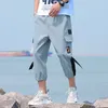 Men's Shorts Casual Summer Thin Drawstring Elastic Waist Calf-Length Pants Outwear Solid Leggings Trousers Youth Loose Joggers