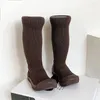 Stiefel 2024 Mädchen Jungen Mode Socke Schuhe Stricken Patchwork Slip Auf Kinder Socken Anti Kinder Knöchel