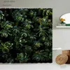 Tende da doccia Tenda da doccia foglia verde tropicale Monstera Foglia di banana Fogliame di palma Estate Tema giungla Bagno con gancio Schermo impermeabile Y240316