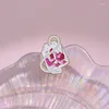 Broschen Kreative Liebe Amulett Emaille Pin Rosa Blumen Pflanze Geldbörse Brosche Revers Hut Zubehör Abzeichen Geschenk Für Freunde Schmuck Großhandel