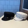 Berets 2024 Modna Letnie ośmiokątne czapki dla kobiet płaskie kapelusz wojskowy Kapitu