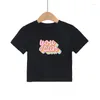 Camisetas para mujer Y2K, Camiseta corta con estampado personalizado, dulce y a la moda, informal, holgada, manga superior con vientre con fugas para verano