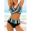 Costume da bagno donna estivo a vita alta bikini a due pezzi set per donna moda costumi da bagno stampati costumi da bagno costume da bagno push up sexy S-5XLC24315