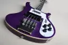 Guitare basse électrique à 4 cordes, corps violet, avec touche en palissandre, matériel chromé, fournit un Service personnalisé