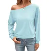 Chemisiers pour femmes femmes haut élégant une épaule à manches longues pull doux respirant décontracté automne/printemps T-shirt automne printemps