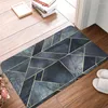 Tapetes preto e cinza geometria tapete entrada capacho banho tapetes absorvente anti-deslizamento tapete de cozinha para casa decorativo pé