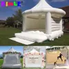 Royal White Wedding Bounce House Uppblåsningsbart Bouncy Castle med tält Moonwalks Jump Bouncer Luftbädd för barn och vuxna