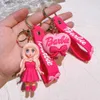 Keychains Lanyards Barbie Letter Keychain Kawaii Cartoon Y2k Love Coin Purse Anime Car Key Pendant Girl Heart Gift Wholesale Y240316