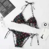 Women's Swimwear Designer Printed Multicolor Bikini Tie up Swimwear Beach Style sisters Fashion Brand Large Bikini 201A