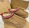 Tasman Slippers Chestnut Fur Slides Sheepskin Shearling Tazz Mules Men Men Ultra Mini Platform Ugh Uggliss Boot-On Shoes Sued