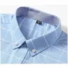 Мужские повседневные рубашки 100% хлопок Мужская оксфордская рубашка с длинным рукавом Формальные деловые классические рубашки Хлопчатобумажная белая синяя повседневная рубашка с воротником Корейская одеждаC24315