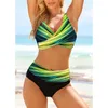 Costume da bagno donna estivo a vita alta bikini a due pezzi set per donna moda costumi da bagno stampati costumi da bagno costume da bagno push up sexy S-5XLC24315