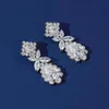 Dangle Chandelier Classic Fashion Bridal Wedding Water Drop Pendant Earrings Womens Cubic Zirconia Drop Earrings for Wedding Banquet 24316