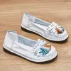 Stövlar 2022 Toppkvalitet White Tassel Moccasins Kvinnors äkta läder loafers Black Bowknot Flats Shoes Fashion Woman Slip ons loafers