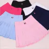 Dresses Haruku Ulzzang High Waist Ball Denim Pleated Skirts Lolita Style Girls Tennis Skirt Mini Cute Aline Golf Skirt Short