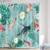 Shower Curtains Flowers Carp Shower Curtain Cartoon Whale Koi Fish Coral Plants Japanese Cherry Blossom Barh Curtains Fabric Bathroom Decor Sets Y240316