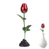 Dekorativa blommor Collectible Metal Flower Realistic Rose Fri-Standing Figure Decors för alla hjärtans romantik