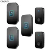 Doorbells Self-powered Outdoor Wireless Doorbell Waterproof Smart Home Door Bell Chime Kit LED Flash Security Alarm 5 levels(Black)H240316