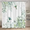 Tende da doccia Floreale Girasole Tenda da doccia Farfalla Primavera Acquerello Fiore Foglie verdi Pianta Moderna e minimalista Tende da bagno Decor Y240316