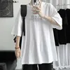 Men's T-Shirts VERSMA Korea Ulzzang Fashion Gothic Printed T-shirt Mens American Long sleeved Youth T-shirt Mens Direct Shipping Q240316