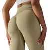 Sem costura de malha cor sólida rosto sorridente cintura alta abdômen levantamento hip yoga leggings esportes correndo fitness calças cortadas