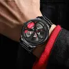 Other Watches 2PCS Set Mens Fashion Car Wheel es Luxury Men Sports Waterproof Quartz Wrist Bracelet Stainless Steel Wheel Hub Y240316