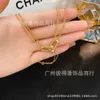 Designer V gold tiffay and co horseshoe buckle Necklace high quality glossy 18k rose hardware Valley ailing same clavicle chain