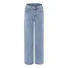 Laagbouw jeans dames lente herfst mode rechte pijpen broek ontwerper denim broek blauw vintage moeder los 240307