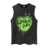 Summer Men Washed Vest Vintage T Shirt Gothic Tshirts Streetwear Punk T Shirts Unisex Sleeveless Vest Top Y2k Short Sleeve Shirt 240305