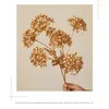 Fleurs décoratives fourchette ventilateur feuille filet artificiel or Ginkgo Eucalyptus houx plastique pour mariage arrangement floral décoration de la maison artisanat