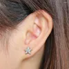 Stud Earrings 1 Pair Sliver Earring For Men Dull Polish Star Ear Piercing Stainless Steel