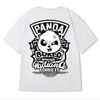 T-shirt en coton pour hommes d'été drôle Panda imprimé dessin animé à manches courtes hauts col rond T-shirt Y2k Anime décontracté surdimensionné T-shirt 8XL 240305