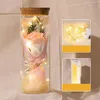 Dekorative Blumen, Rosenblüte im Glas, Jahrestag, künstliche Nachttischlampe, Valentinstagsgeschenk, Wunschjahr für Frauen