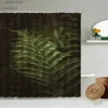 Rideaux de douche Rideau de douche feuille verte tropicale Monstera feuille de bananier feuillage de palmier thème jungle d'été salle de bain avec crochet écran étanche Y240316