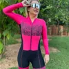 Racing sets Agah Woman Monkey Summer Long Sleeve QuickDrying Triathlon One-Piece Leotard Outdoor Mujer Clothing Ciclismo Brazil Feminino Kit