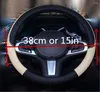 Steering Wheel Covers High Quality PU Leather Car Interior Cover 38 Cm Weave For HND-3 Veloster I10 LPI 30blue R Cee D Ix