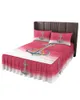 Jupe de lit océan ancre progressive, couvre-lit élastique rouge Rose avec taies d'oreiller, housse de matelas, ensemble de literie, drap