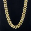 KRKC CO grossistkubansk kedja smycken 18mm kubansk länk cadena de oro 14k guldpläterad mens kubansk länk halsband